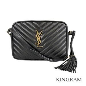 Saint Laurent Lou Camera Bag black leather V stitching